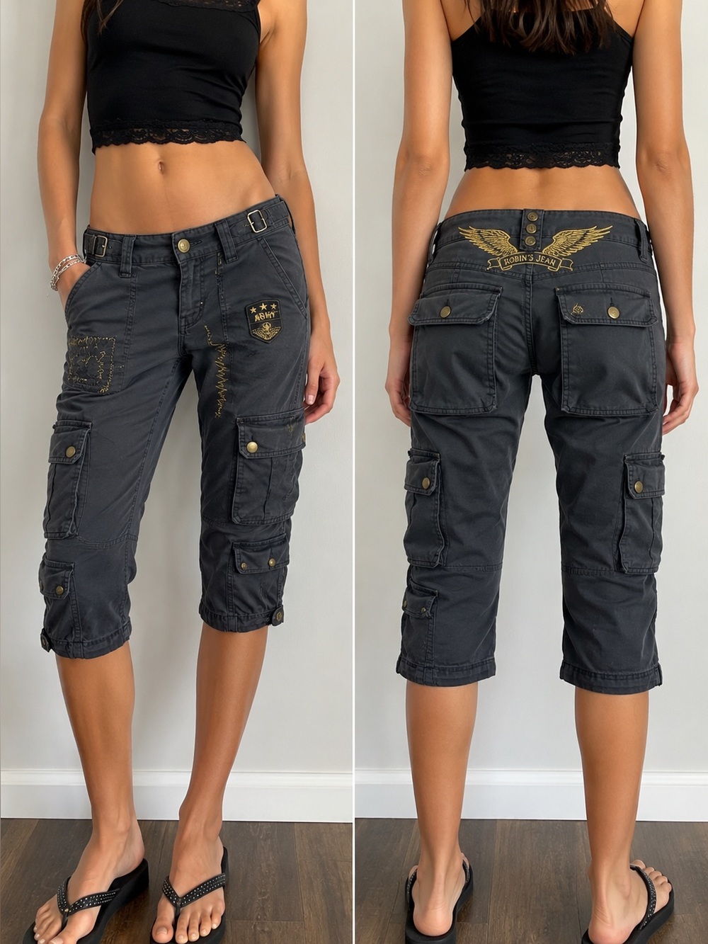 Robin’s Jean Rare Y2K Military Cargo Capri Pants – Size 26